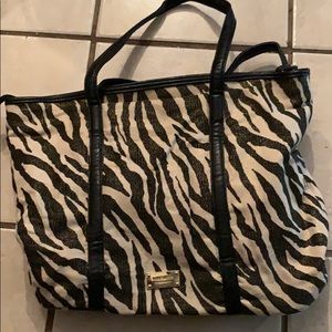 Nine West purse black & cream zebra striped purse